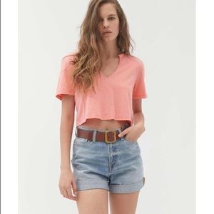 BDG Arcadian Notch Neck Cropped Tee